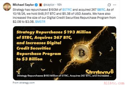 Strategy公司回购数字信贷证券并增持比特币
